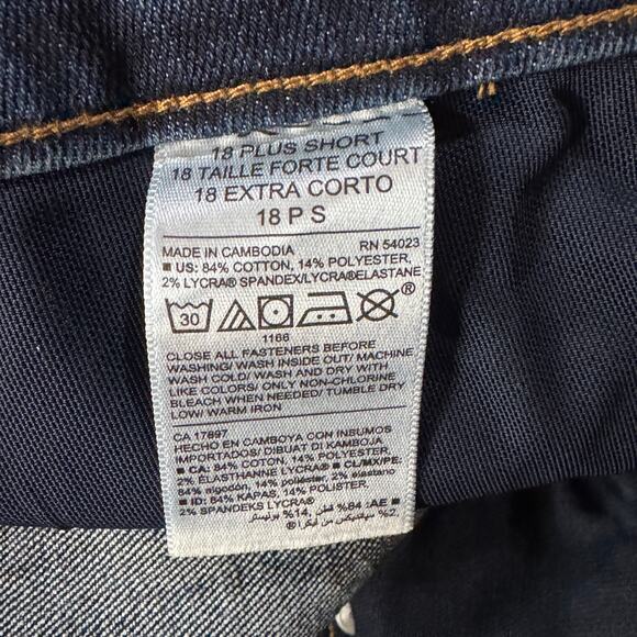Old Navy SZ 18 Plus SHORT Bootcut Jeans Stretch Mid-Rise Pockets Zip-Fly Blue - Picture 8 of 9